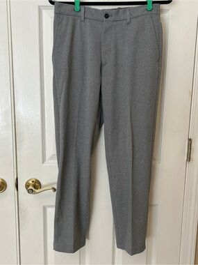 ZARA MAN Textured Micro-Houndstooth Knit Tailored Pants Grey Size 30